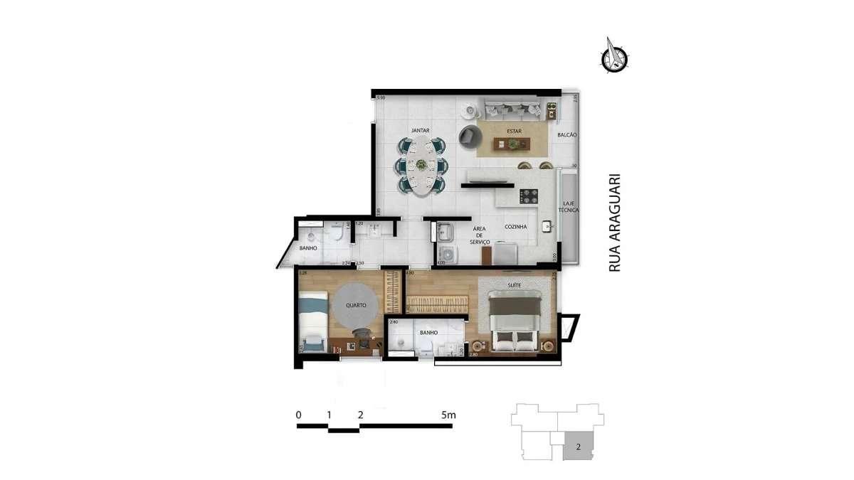 Apartamento com 2 quartos, à venda em Belo Horizonte, SANO AGOSTINHO - Pareto Imóveis